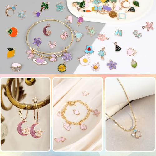 SANNIX Breloques de bracelet pour la fabrication de bijoux, breloques de boucles d'oreilles, vente en gros, fabrication de bijoux en vrac, pour bracelets, colliers, artisanat, Zinc – vue 5