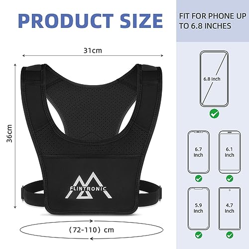 Flintronic Reflektierend Laufen Weste, Reflektierende Warnweste, Laufweste mit Handytasche und Verstellbarem Bund, Reflektorweste Sicherheitsweste, für Männer Frauen zum Radfahren, Joggen, Klettern