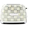 MACKENZIE-CHILDS 2-Slice Toaster, Decorative Toaster for Kitchen, Gray-and-White Sterling Check