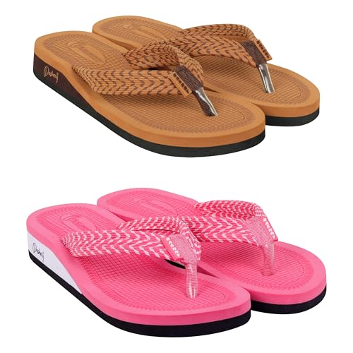 Image of Dashny Women's (1435-1434) |Extra Super Soft Comfortable Slippers |Tan Brown Casual Slides Slippers