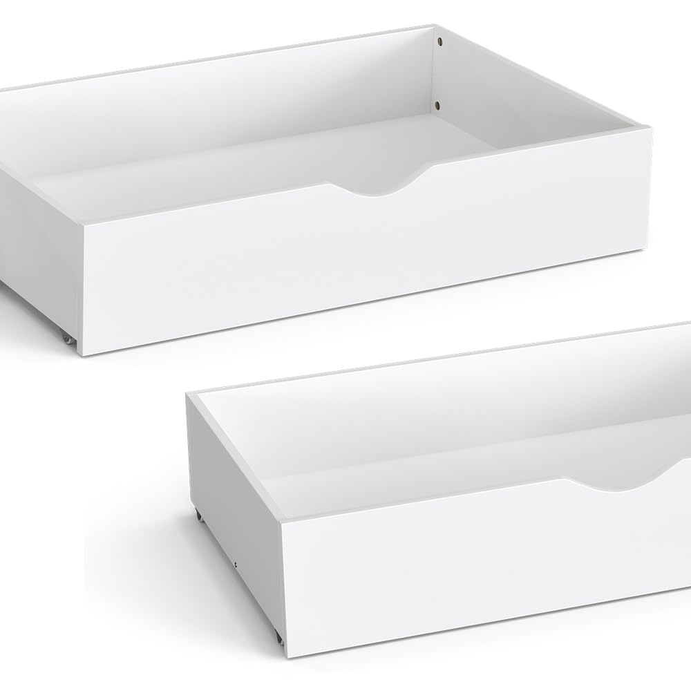 VitaliSpa Cajón con Ruedas Everest, Blanco, 98 x 56 cm Lote de 2