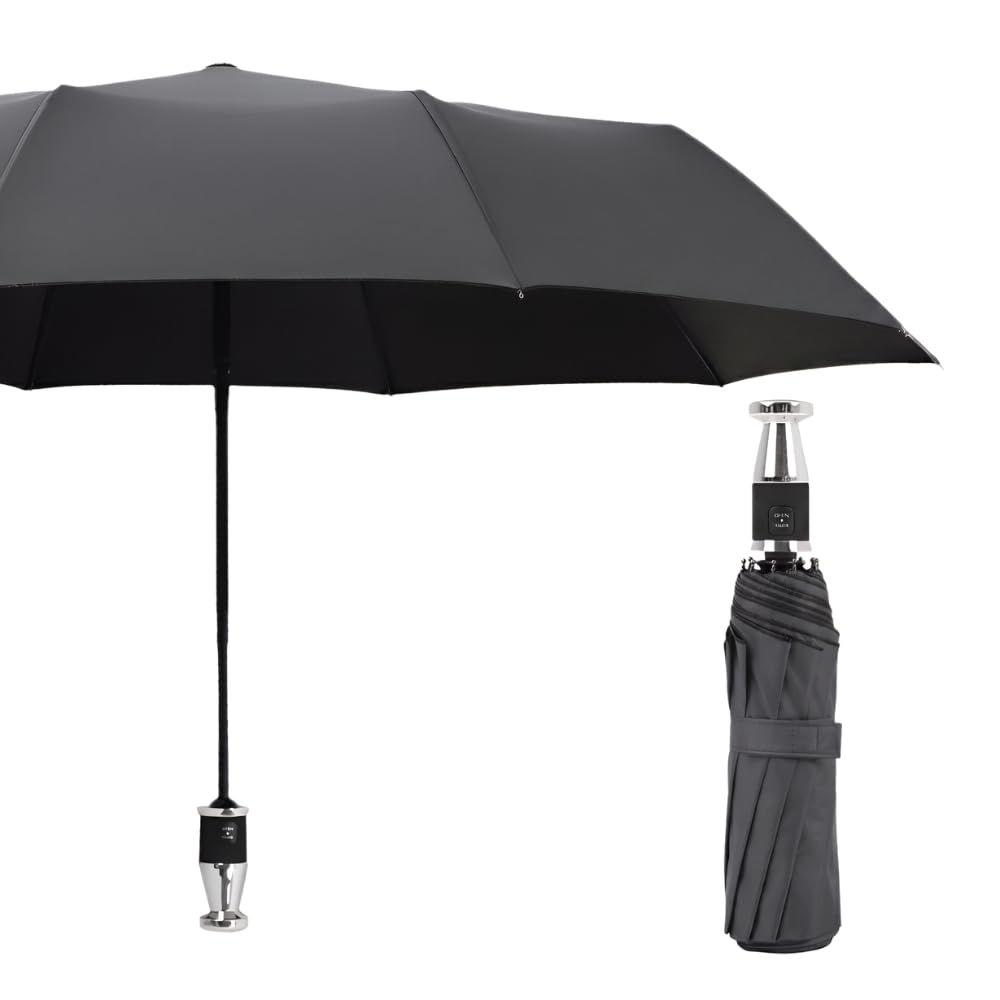 GINOYA BROTEHRS Automatic Open & Close Umbrella with UV Protection – Large Windproof Stick & Compact Folding Travel Umbrella, Waterproof Heavy Duty Frame for Men & Women-image-17
