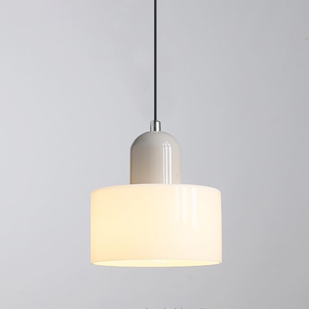 KXEcoLife Nordic Pendant Light 5.9" Glass Modern Drop Ceiling Lights Kitchen Island Lighting Lamps for Bedroom Bedside Dining Table