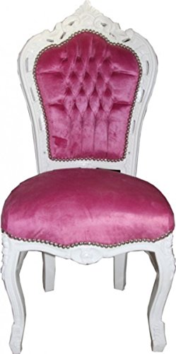 Preisvergleich Produktbild Casa Padrino Barock Esszimmer Stuhl Rosa / Weiß - Möbel