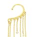 Star Ear Cuff Handmade Gold Earring No Pierce Fake Piercing Long Chain Ear Cuff Faux Handmade Charm Statement Earring Celestial tribal ear wrap dangling festival party jewelry gift for women - 1 pcs