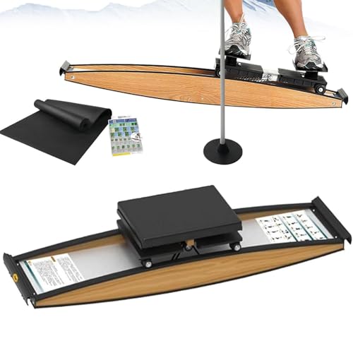 Image of Indoor Simulated Ski Machine, 3d Cross Trainer, Ski Exercise Equipment, Wind Resistance Waist Training Ski Simulator For Indoor Beginner Gym Waist Strength Training