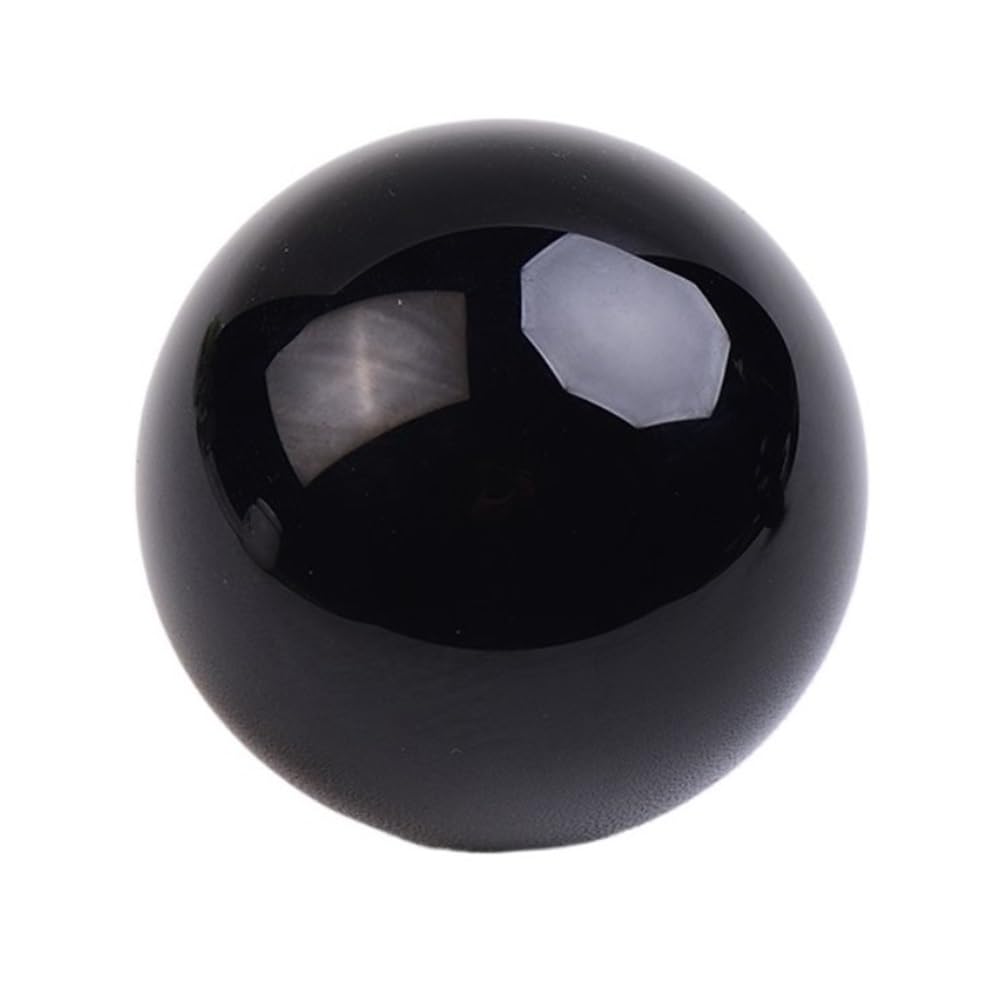 LLMWFA Decorative Ball Natural Crystal Spheres Round Sphere Balls, Tigers Eye/Citrine/White Quartz Polished Ball 1pc(Obsidian,55mm)