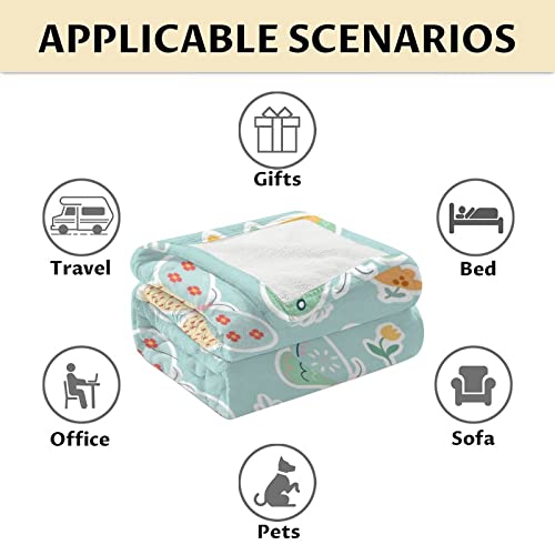 Butterfly Blanket Gifts - 40"x50" Cute Throw for Women, Girls - Green Soft Fuzzy Blankets for Couch & Sofa