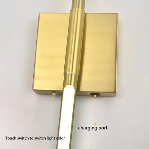 Lámpara de pared para dormitorio con diseño abatible y control táctil suave 2