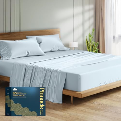 Mayfair Linen 100% Egyptian Cotton King Sheets (Light Blue)