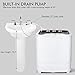 COSTWAY Portable Washing Machine, Twin Tub 13Lbs Capacity Washer 8Lbs and Spinner 5Lbs with Control Knobs, Timer Function, Drain Pump, Compact Laundry washer for Home Apartment Dorms RV, Black+White
