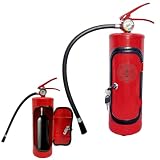 Feuerlöscher Weinschrank, Mobile Bar, Neuheit für Liebenden Feuerwehrmann, Wein Aufbewahrungsboxen, Handgefertigte -Geschenk for Whisky-Liebhaber und Feuerwehrleute（Es ist innen leer） (Rot)