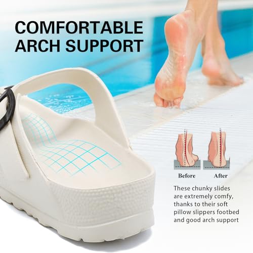 YUHITYGZGS Comfort Footbed EVA Thong Sandals for Women and Men Flip Flop with Arch Support Slip On Indoor Outdoor for Summer Beach Slides Adjustable Buckle2