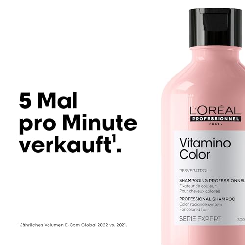6. Bild von L'Oréal Professionnel Farberhaltendes Haarshampoo für coloriertes Haar, Mit Resveratrol, Serie Expert, Vitamino Color Shampoo 300 ml (1er Pack)