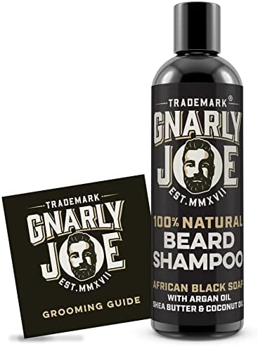 Gnarly Joe Beard Shampoo for Men. Moisturise and Soften African Black Soap, with Shea Butter and Coconut (Shea Butter and Coconut, 100ml). Free Beard Grooming Guide.