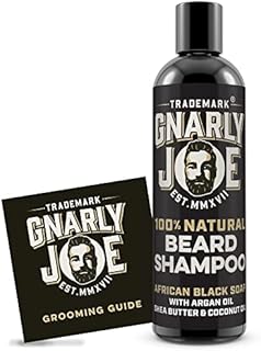 Gnarly Joe Beard Shampoo for Men. Moisturise and Soften African Black Soap, with Shea Butter and Coconut (Shea Butter and Coconut, 100ml). Free Beard Grooming Guide.