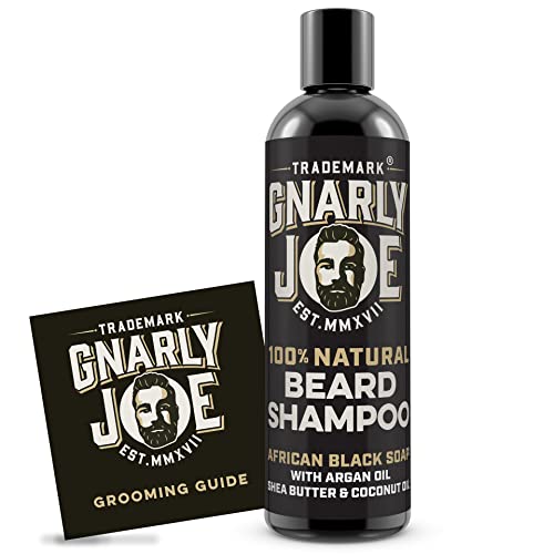 Gnarly Joe, shampoo per barba al 100% naturale, al sapone nero africano, con olio di argan, olio di cocco e burro di karitè, ideale per pelli sensibili