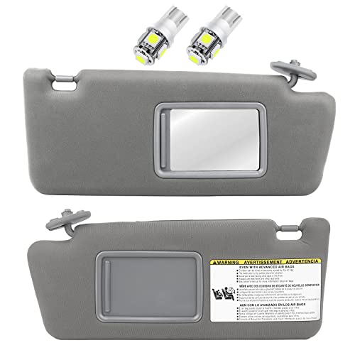 SCITOO A Pair Gray Sun Visor Assembly fit for 2005-2011 for Toyota Tacoma Windshield Visor Without Sunroof
