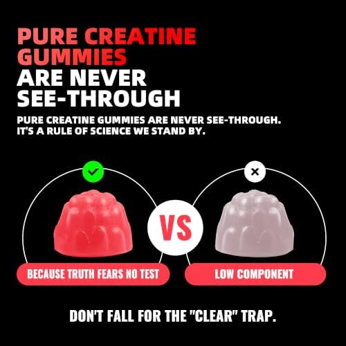 NSF Certified Creatine Monohydrate Gummies for Men &Women.Strawberry 135 ct - 3