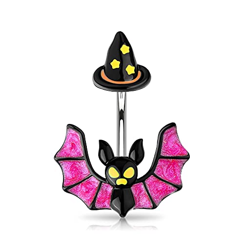 OUFER 14G Belly Button Rings Navel Rings Surgical Steel Colorful Bat and Hat Navel Piercing Jewelry Belly Rings Belly Piercing OUFER 14G Belly Button Rings Navel Rings Surgical Steel Colorful Bat and Hat Navel Piercing Jewelry Belly Rings Belly Piercing