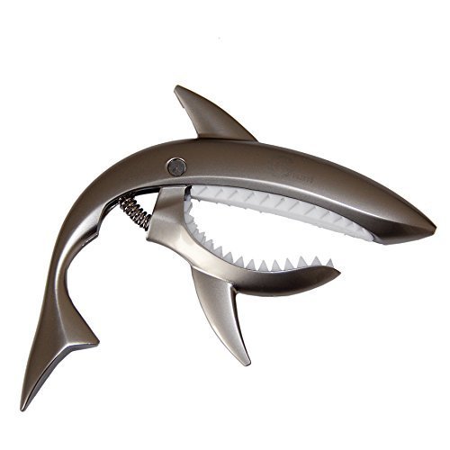 ワンタッチギター用カポタスト可愛いシャーク サメ型エレキ アコギ フォーク アコースティック ギター用 シャークカポ ギター高級亜鉛合金製 チューニング スピード着脱 弦を押さえる 噛みつき