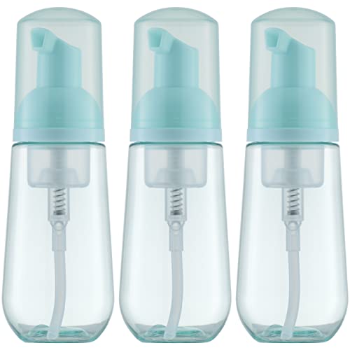 Tekson Soap Foam Bottle, Empty Travel Foaming Lash Shampoo for Cleanser, Dispenser (60ml, 2 fl oz, Green)