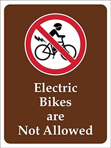 Señal De Advertencia, No Se Permiten Bicicletas Eléctricas Camping Cartel De Advertencia Resistente Chapa De Metal Retro Cartel Placa para Garaje Oficina,20X30Cm