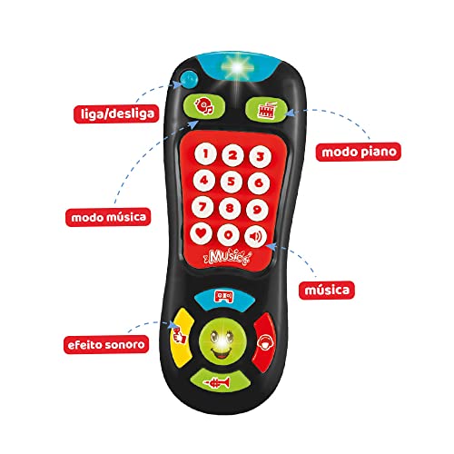 Controle Remoto Brinquedo Musical Preto Multikids Baby - BR1510