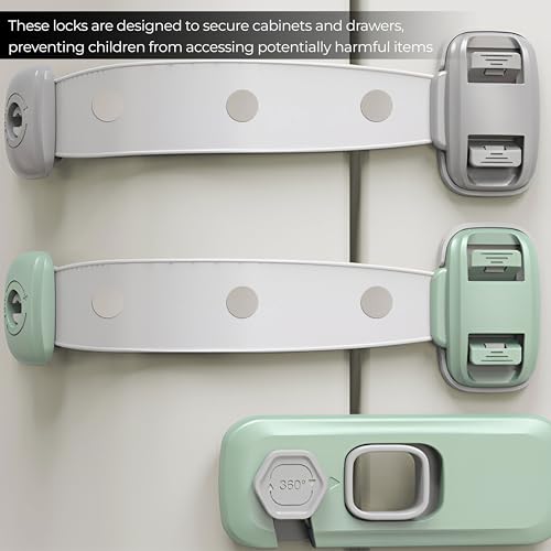 Image of Bembika Furniture Safety Locks for Kids, Child Safety Lock for Fridge, Drawers, Cupboard, Cabinet, Window Safety Multifunction Accessories Adjustable Buckle Lock for Baby and Toddlers Multi - 3 Pcs