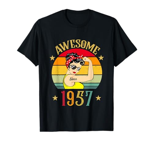 Regalos de cumpleaños vintage de 1957 para mujeres de 69 años nacidas en 1957 Camiseta