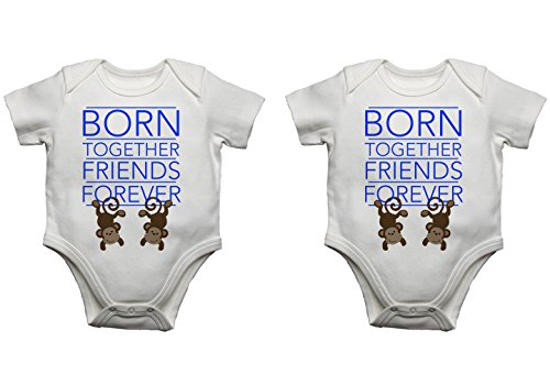 Juego de chalecos para bebé, diseño de Born Together Friends Forever Twin (18 u0096 24 meses, color azul y azul)