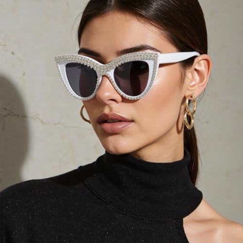 Oversized Cat Eye Rhinestone Sunglasses, Sparkly Bling Crystal Shades for Women, Fashion Sunglasses With UV Protection4
