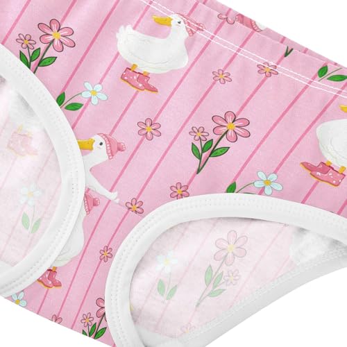 White Ducks Pink Flowers Toddler Girls's Underwear 2T 202c16204