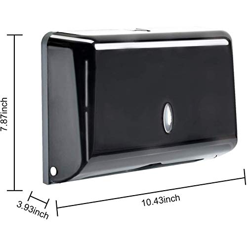 AILELAN Paper Towel Dispenser, Commercial Toilet Tissue Dispensers Wall Mount Paper Towel Holder Multifold/C-Fold Paper Towel Dispenser for Kitchen and Restroom Decor (Black)