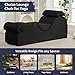 ijuicy Sleek Chaise Lounge Chair for Exercise/Yoga, Indoor Lounger with Headrest, Waist Cushion, Movable Footrest, Side Pockets, Non-Slip Bottom, High Density Sponge, Black