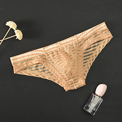 COMLIFE Men's Mesh Transparent Panties Erotic Breathable See Through Stripes Bikini Underwear Briefs4
