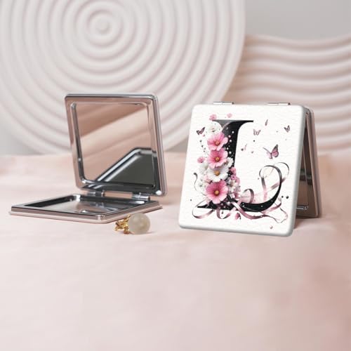 Espejo de Maquillaje Portátil Doble Cara Plegable