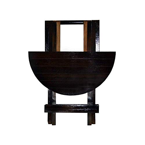 Image of BM WOOD FURNITURE Sheesham Wood Foldable Patio Tea /Coffee Table | for Balcony, Garden and Outdoor | Square Table | Walnut Finish