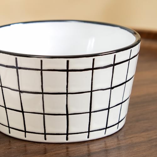 Image of Nestasia Ceramic Snack Bowl Set of 4 (400ml Each) - BPA-Free, Food Safe Bowl Set for Serving Soup, Rice, Dal, & Salad | Colourful Textured Bowls with Glossy Finish - Ideal for Gifting