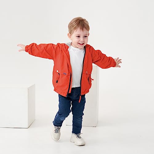 Image of Volunboy Toddler Boys Windbreaker Casual Outerwear Kids Lightweight Zip Hooded Jacket Baby Cute Dust Coat