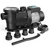 VIDAPOOL Selbstansaugende Poolpumpe mit hohem Durchfluss (mit Timer, 1 PS, 5860 GPH, 115 V)