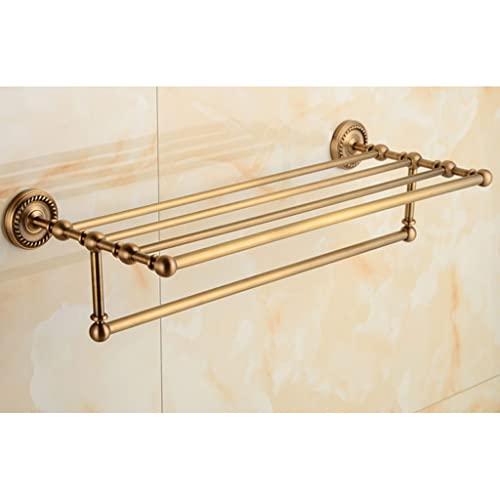 Rack de serviette de bain en laiton avec support mural de rangement - 2