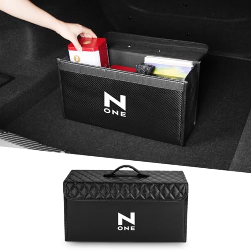 N-ONE 適用 車用 トランクボックス 収納ボックス 折り畳み可能 車 収納ケース NONE JG 3 4 2系 RS オリジナル ツアラー 対応 蓋付き 組み立て簡単 防汚 滑り止め 4色対応 大容量 雑貨収納 用品(N-ONE 適用,カーボン調)