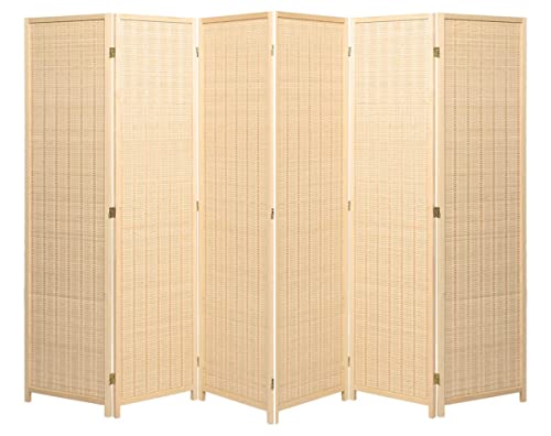 Legacy Decor 8 Panel Room Divider Natural Color Wood and