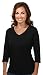 Tri-mountain Womens cotton interlock 3/4 sleeve v-neck knit. 131 - BLACK_2XL
