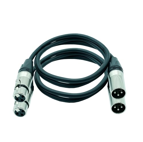 Câble XLR mâle femelle RonDexy lot de 2 contre les parasites audio pour micro noir