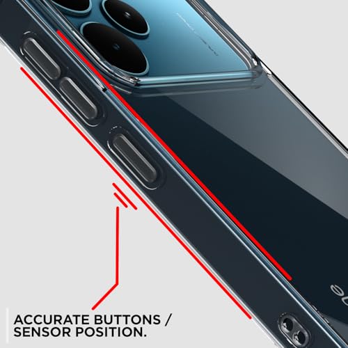 Image of Outlouders Back Cover for Realme P4 Pro 5G Clear Transparent PC + TPU Bumper Case with Raised Edges for Shockproof Protection (Transparent)