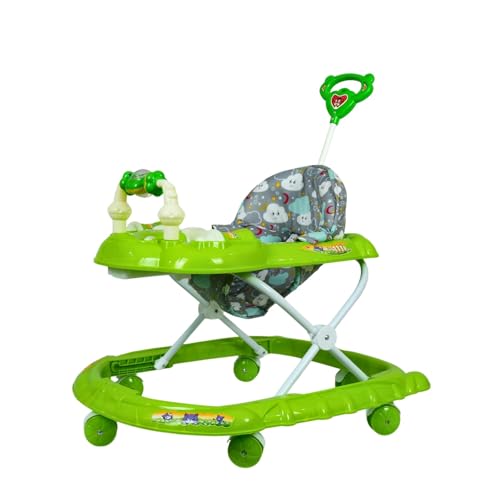 Image of Panda Baby Products Walker with Push Handle, Musical Toys & Adjustable Height - Safe & Comfortable Learning Walker for Babies (6-18 Months) (Green, 111 Baby Walker)