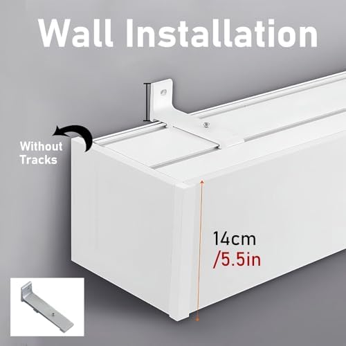 Aluminum Curtain Rail & Wall Mount Cornice Board, Double Rail Decorative Panel for Curtains & Blackout Roller Blinds, 2.1m/6.9ft - Stylish Home Décor Solution