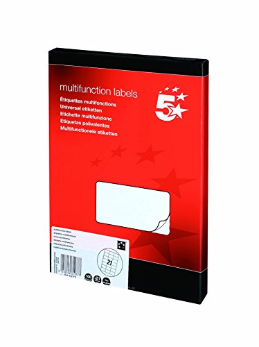 5 Star Labels Laser Copier and Inkjet 70x42.4mm 21...
